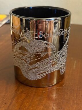 SeaWorld Metallic Silver Glitter Whale Mug